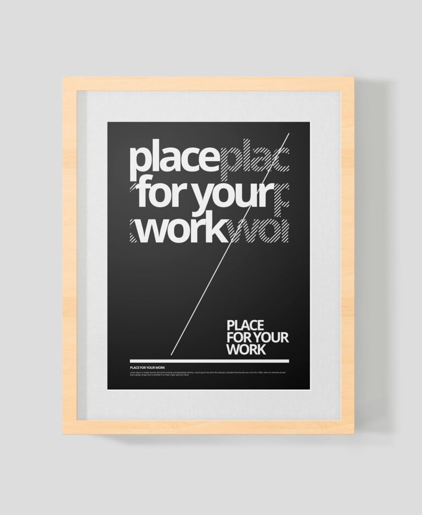 黑白艺术相框模型样机素材下载Frame For Your Work Pd73r4插图5