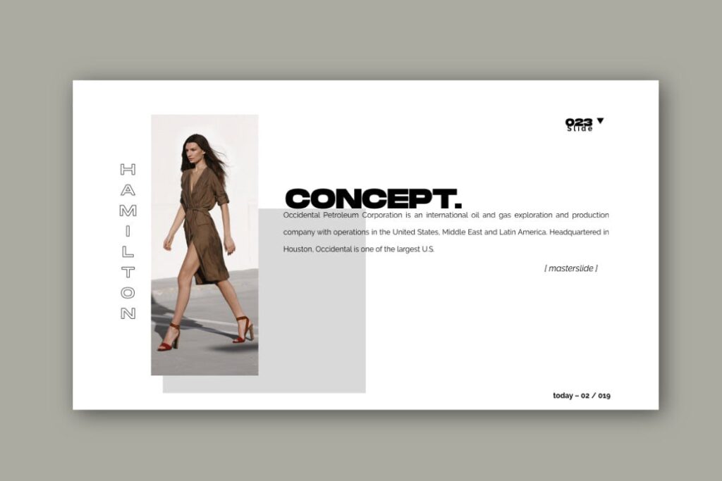 创意多用途时尚品牌宣讲模板设计谷歌幻灯片模板HAMILTON Google Slide Business Corporate插图5