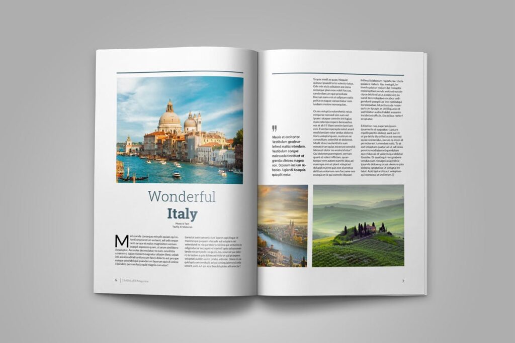 精致版式旅行者主题杂志模板Indesign Magazine Template RAUNJL插图4