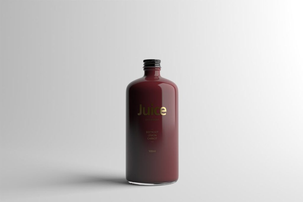 果蔬料理包装玻璃瓶样机素材模板素材下载Juice Bottle Packaging MockUp THQZA4插图5
