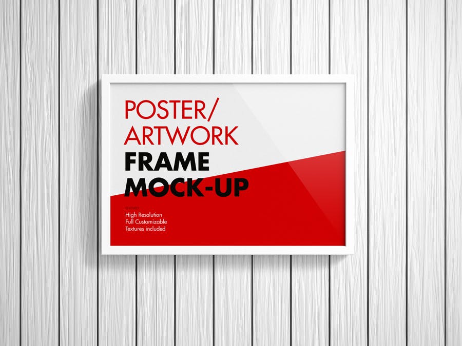 9个逼真的高质量的实物模型的海报/艺术品/图片画框样机素材下载Poster Artwork Frame Mock Up插图5