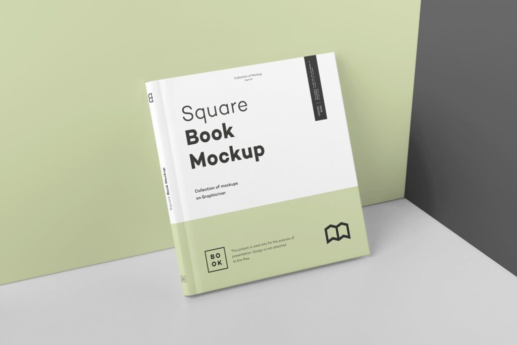 文艺优雅正方形书籍样机模板下载Square Book Mock up 2插图5