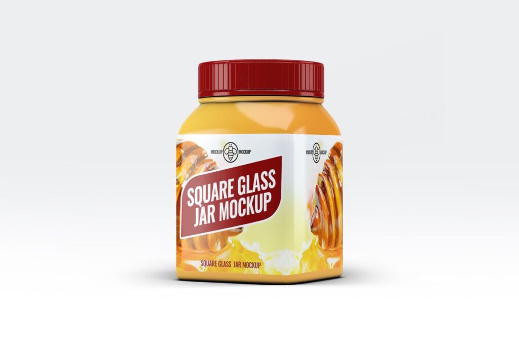 方形玻璃罐模型/食品包装罐样机模型素材下载Square Glass Jar MockUp插图5