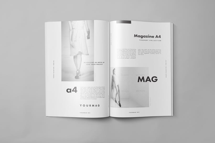 逼真的A4艺术类杂志/目录模型样机A4 Magazine Mockup 2插图4