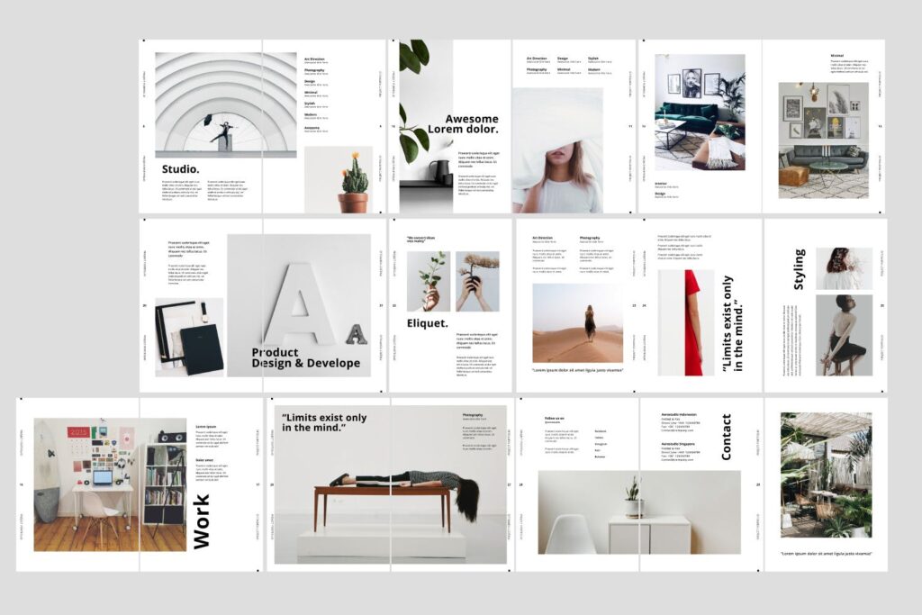文艺工作室介绍画册杂志模板素材下载AERO Minimal Design Brochure插图6