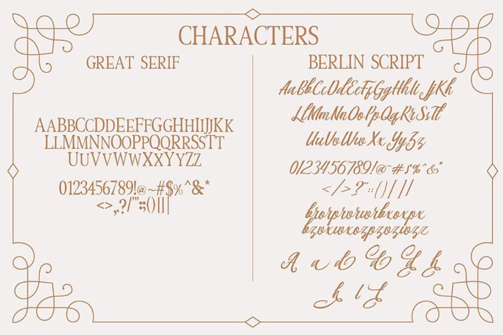 摄影品牌标识衬线英文字体下载Berlin Script Great Serif插图6