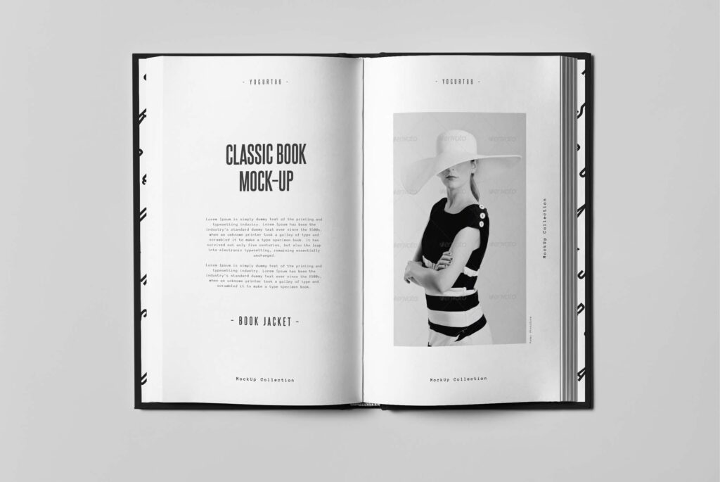 精装书籍/封套书籍装包装样机模型Book Book Jacket Mock up插图6