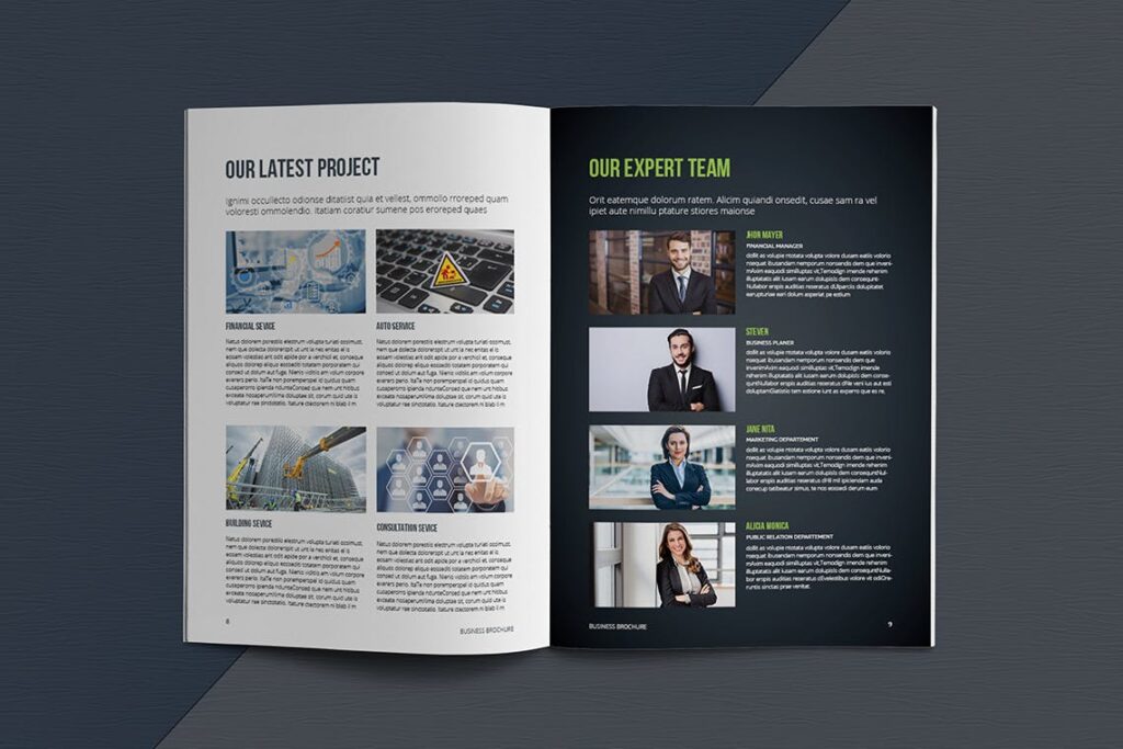 整洁典现代专业的企业商务手册模板Business Brochure Template DV95G插图6