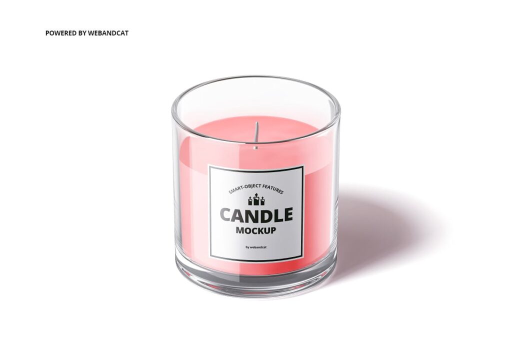 5个高质量蜡烛玻璃模型样机展示效果图Candle in Glass Mockup插图6