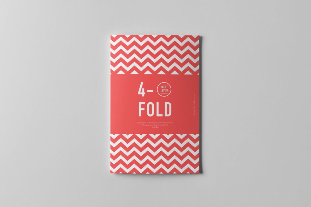 企业宽版四折页/产品小册子模型样机素材下载Four Fold Half Letter Brochure Mock up插图6