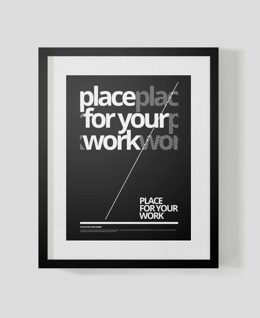 黑白艺术相框模型样机素材下载Frame For Your Work Pd73r4插图6