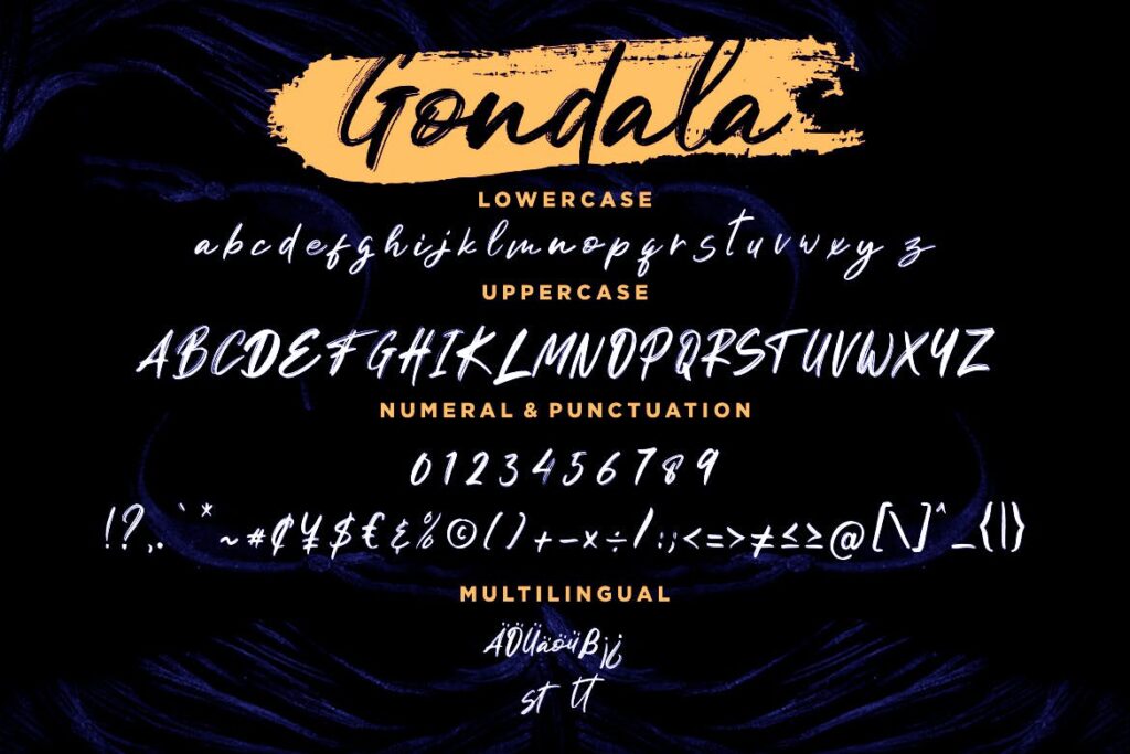 产品包装手写笔刷字体/音乐派对海报标题英文字体下载Gondala Handbrush Typeface插图6