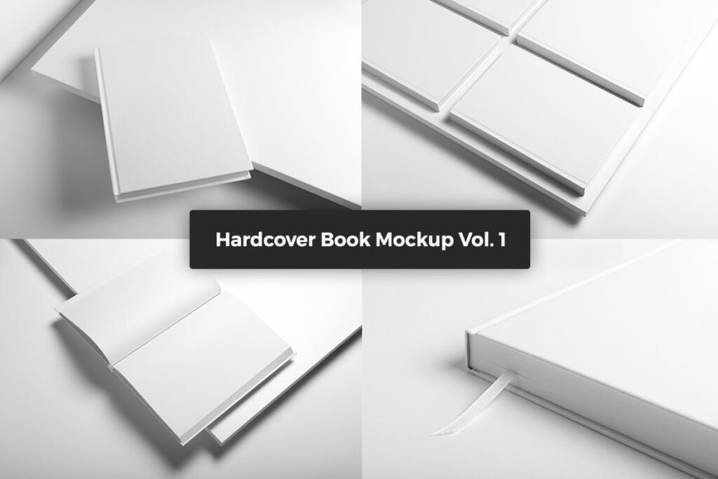 精装书硬卡纸封面PSD模型模板样机效果图Hardcover Book Mockup Vol 1插图5