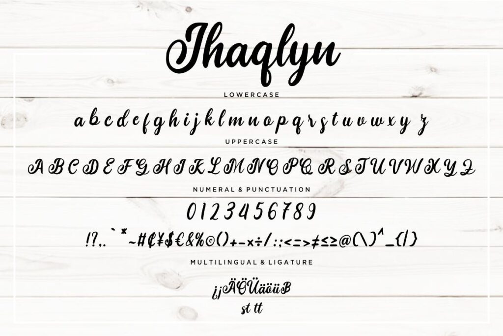 现代书法字体/婚礼邀请函字体英文字体下载Jhaqlyn Modern Calligraphy插图5