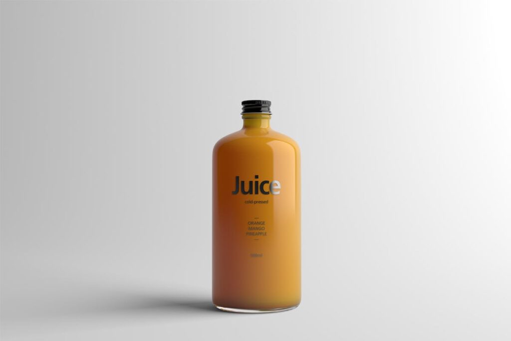 果蔬料理包装玻璃瓶样机素材模板素材下载Juice Bottle Packaging MockUp THQZA4插图6