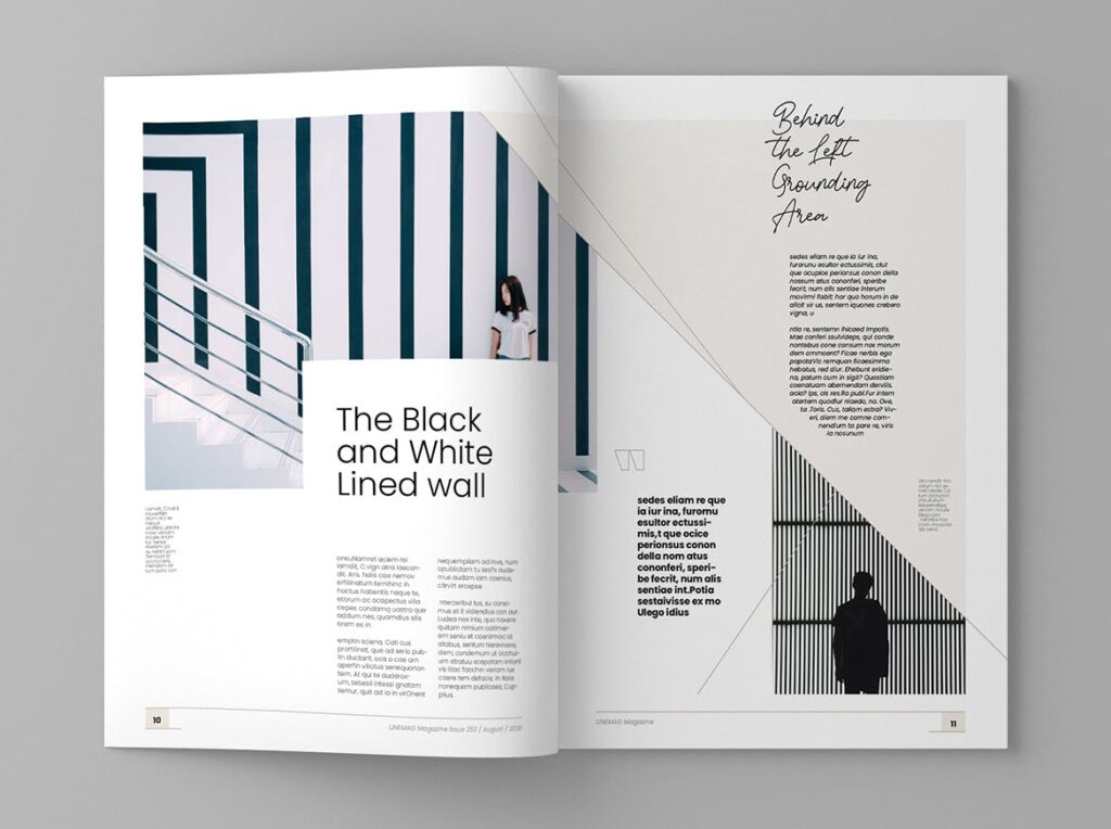时尚创意版式多用途画册杂志模版Linemag Magazine Template插图6