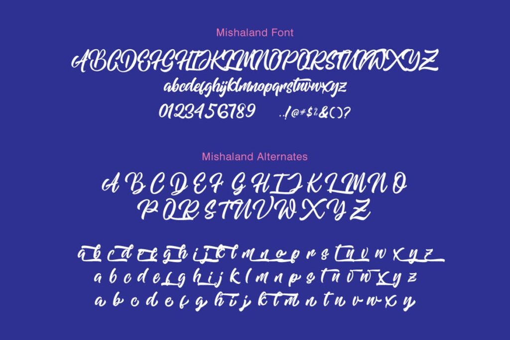 文艺现代手写/品牌包装手写英文无衬线字体下载Mishaland Typeface插图5