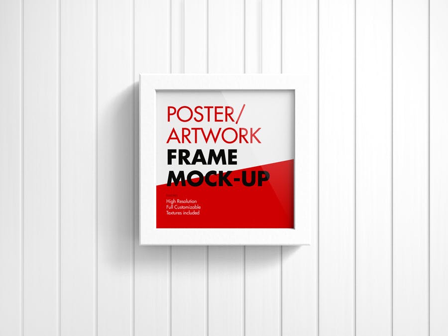 9个逼真的高质量的实物模型的海报/艺术品/图片画框样机素材下载Poster Artwork Frame Mock Up插图6
