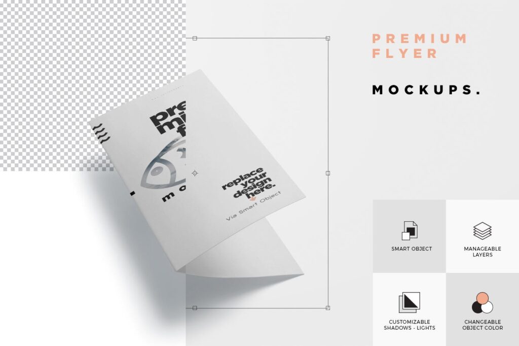 企业三折页展示模型样机效果图Premium Quality Flyer Mockups插图6