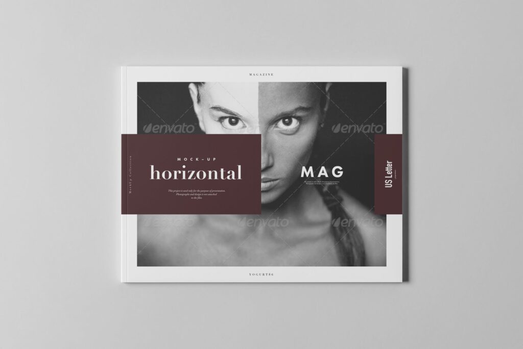 横版方形杂志画册模型样机模型素材下载US Letter Horizontal Magazine Mockup 3插图5