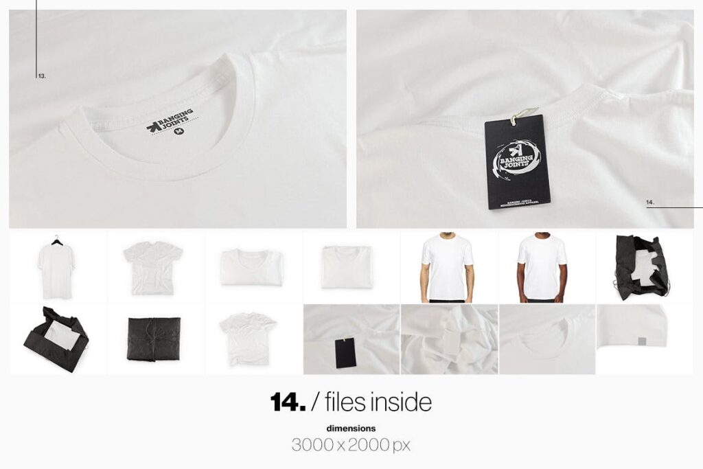 简约白色T恤模型样机素材模板White T Shirt Presentation Mockup插图6