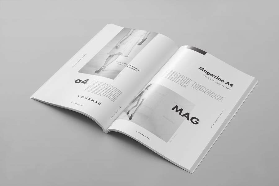 逼真的A4艺术类杂志/目录模型样机A4 Magazine Mockup 2插图5