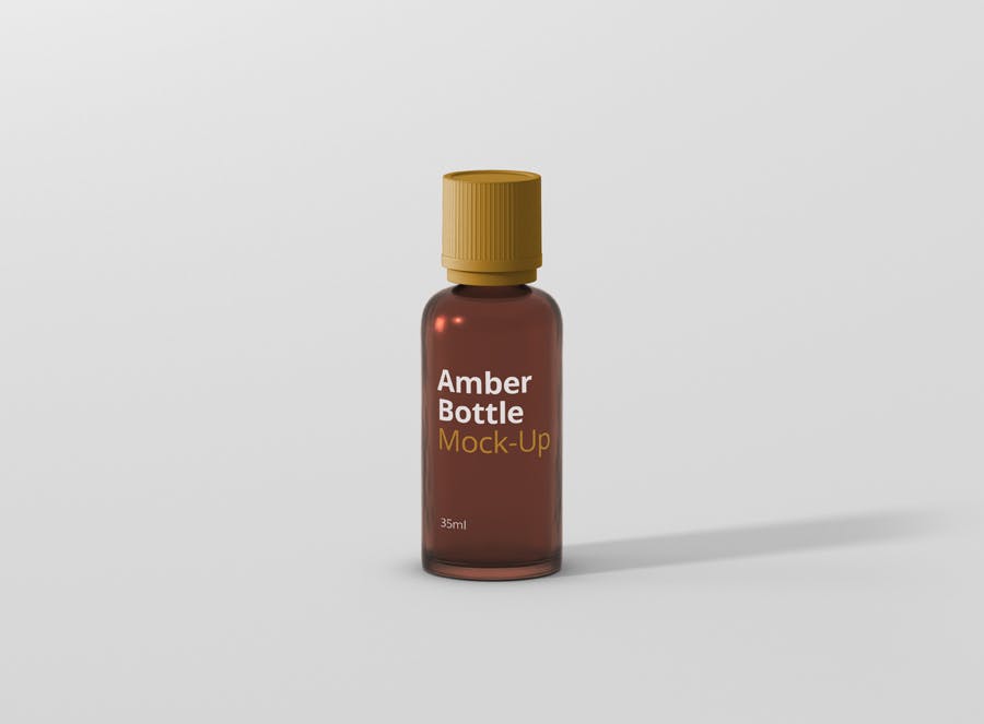 6个高品质琥珀药品瓶模型样机Amber Bottle Mockup插图7