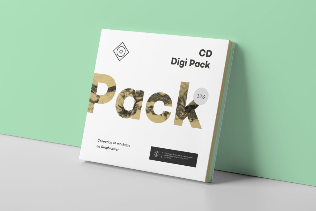 古典电影光盘/音乐CD唱片包模型CD Digi Pack Mockup 9插图7