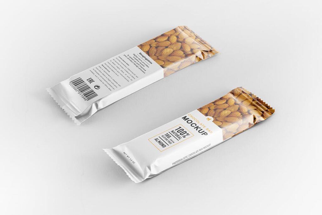 零食/巧克力/小麦/能源/有机脆/巧克力模型样机素材模型下载Chocolate Bar Packaging Mockup插图7