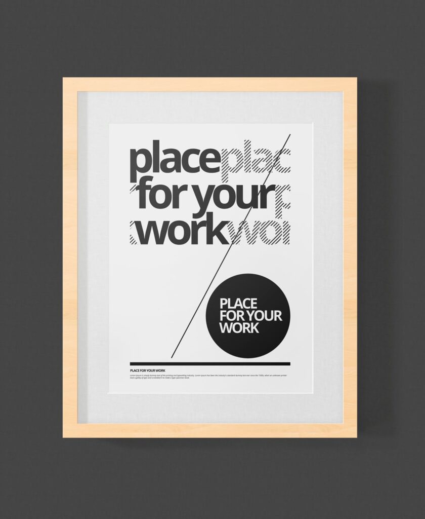 黑白艺术相框模型样机素材下载Frame For Your Work Pd73r4插图7