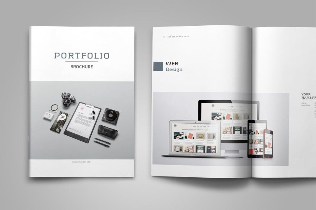 精致文艺平面设计作品集画册模板素材Graphic Design Portfolio Template插图6