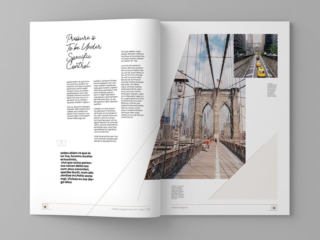 时尚创意版式多用途画册杂志模版Linemag Magazine Template插图7