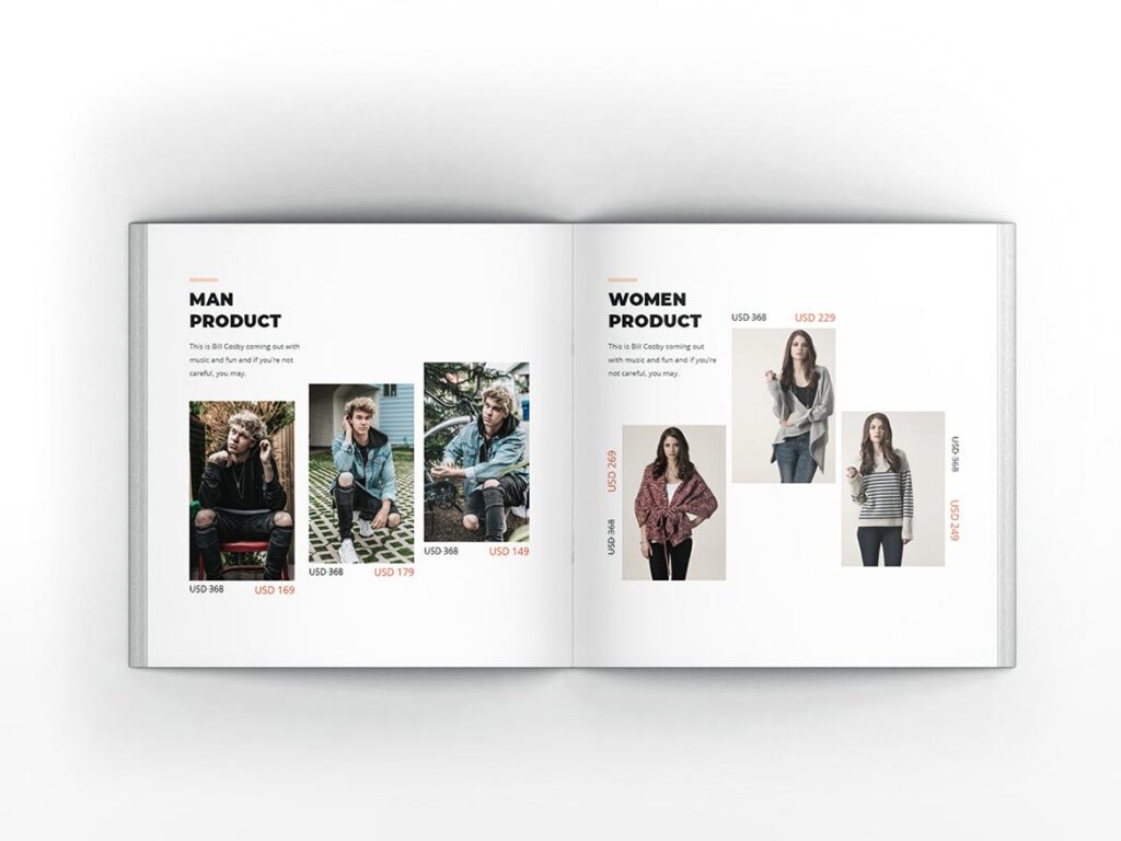 简约高端商务宣传册模板Lookbook Square Brochure Template UK2RC6L插图7