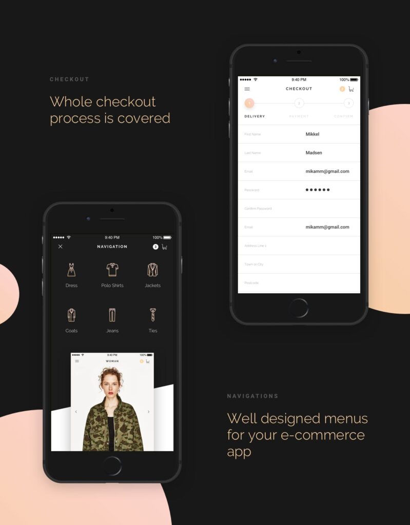 高端奢华电商购物应用程序素材模版Modda E Commerce Mobile UI Kit插图6