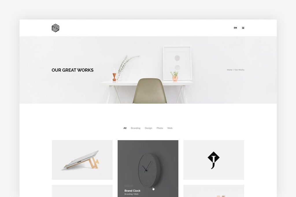 多用途摄影师工作室网站素材模板No Skip Creative Agency Portfolio PSD Template插图7