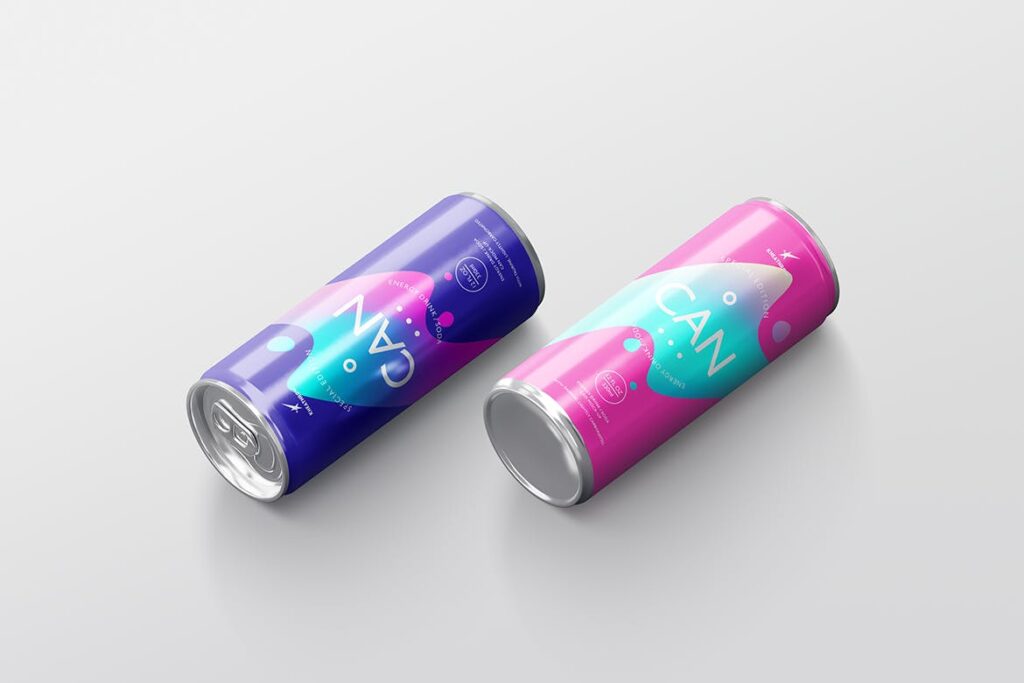 简约能量/苏打饮料易拉罐包装模型样机Energy Soda Drink Can Packaging MockUps Vol1插图8