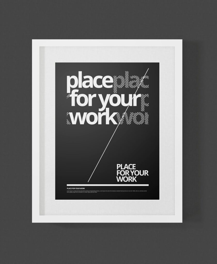 黑白艺术相框模型样机素材下载Frame For Your Work Pd73r4插图8