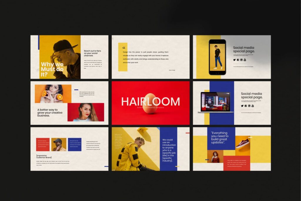 企业创意多用途幻灯片途模板设计HAIRLOOM Powerpoint Business Creative插图7