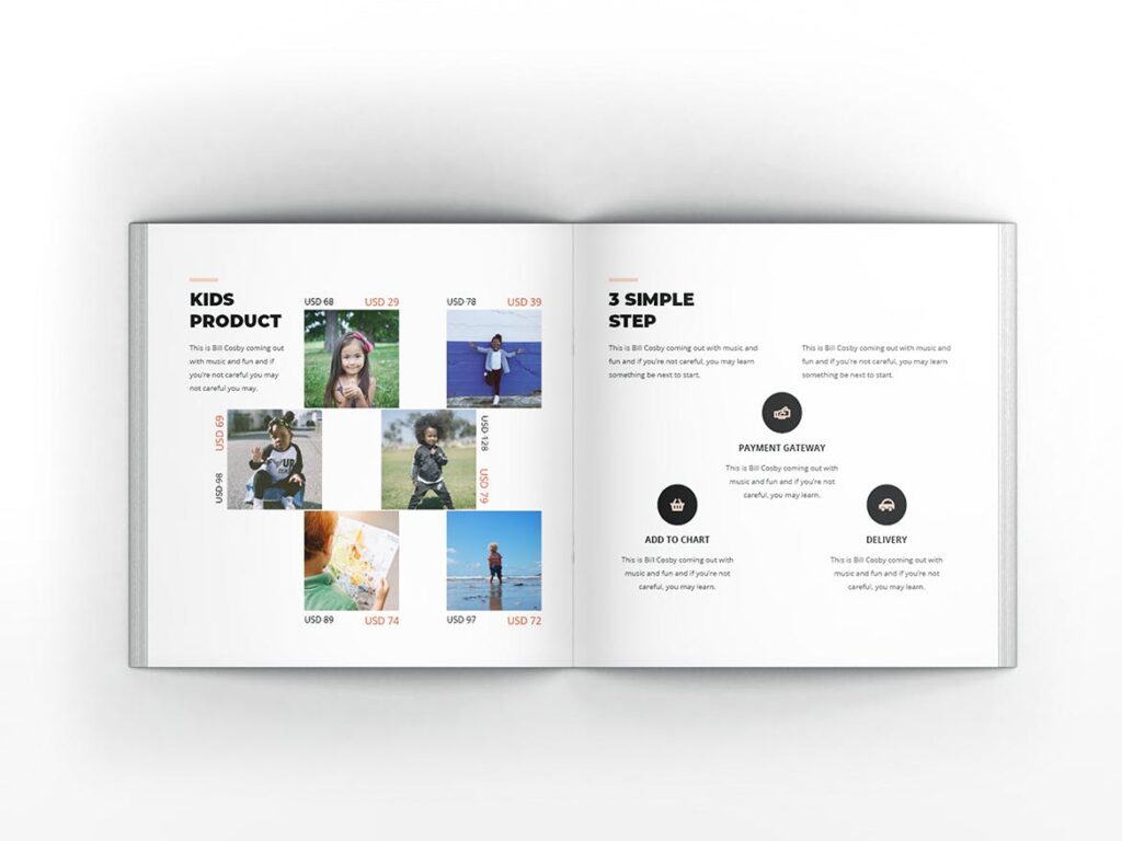 简约高端商务宣传册模板Lookbook Square Brochure Template UK2RC6L插图8