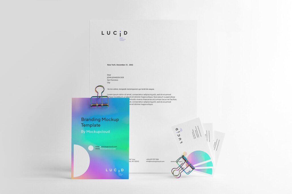 渐变光影时尚品牌VI模型样机展示效果图Lucid Branding Mockup Vol1插图8