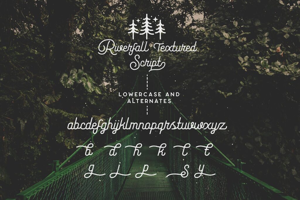 标志字体组合无衬线英文手写字体下载Riverfall Semi Rounded Textured Typeface插图8