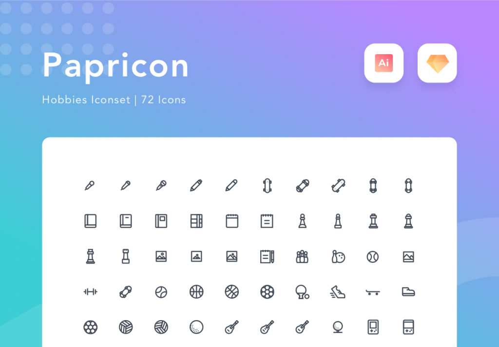 运动主题类图标icon源文件下载图标素材Paperpillar Papricon – Hobbies