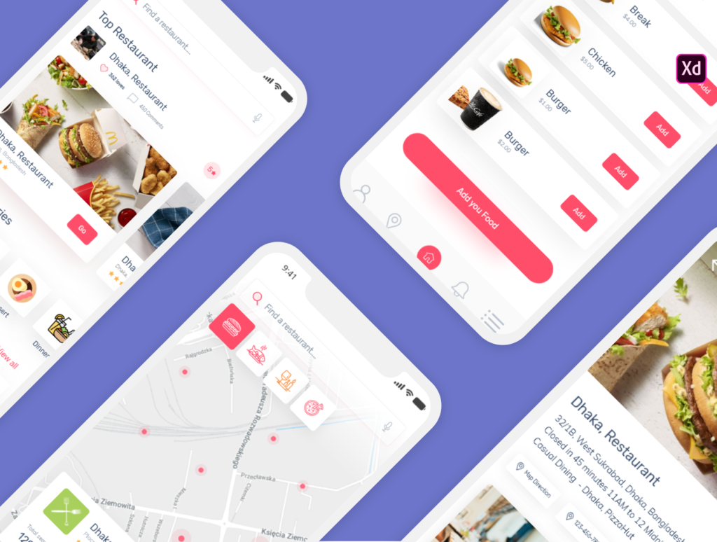 餐厅美食主题应用程序UI界面设计套件素材Restaurant App插图1