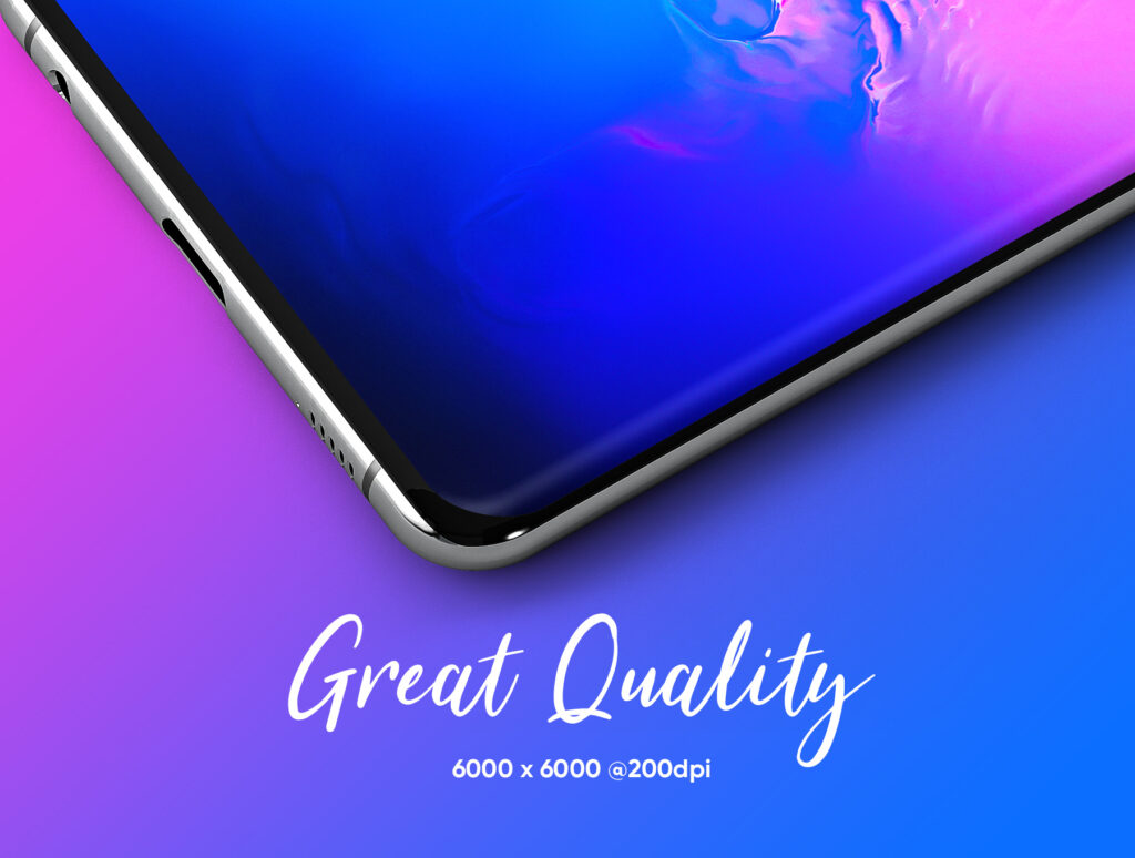 三星手机概念多种透视角度模板样机素材Samsung Galaxy S10+ Design Mockup 2 1 9 PREVIEW插图6