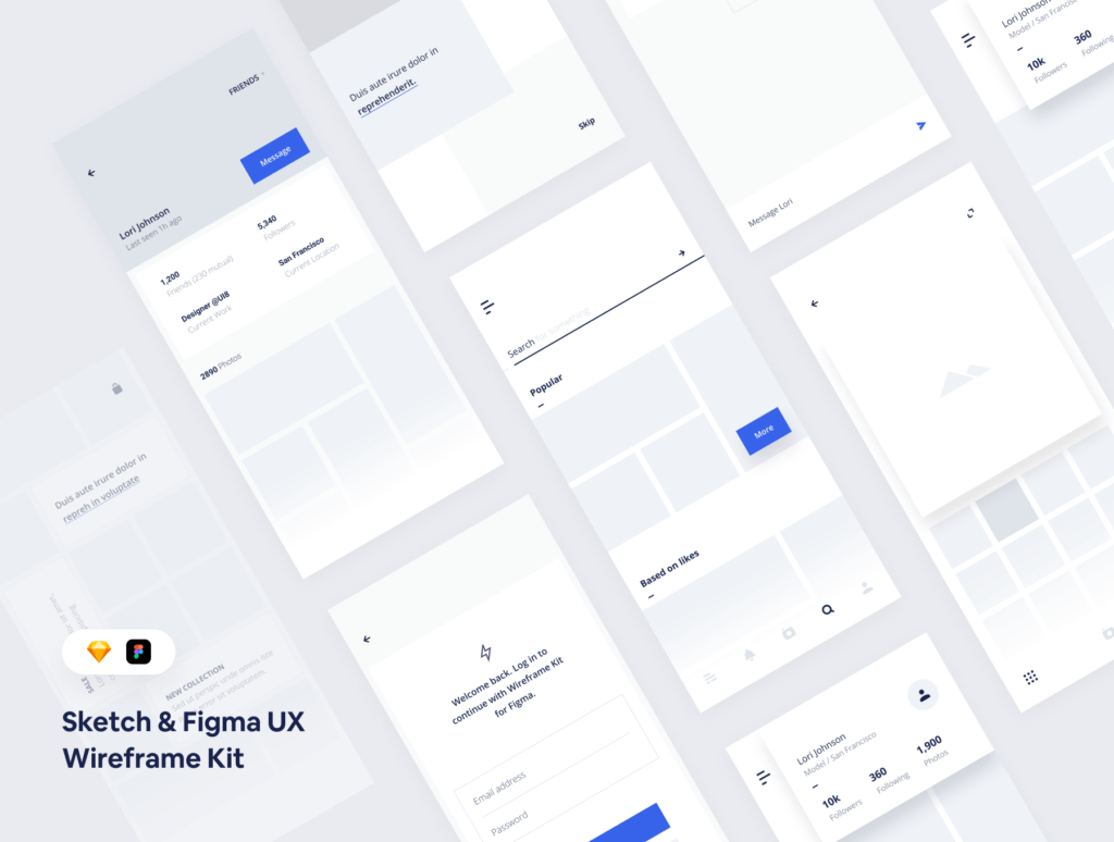 出行类线框图模型样机素材下载figma Mobile Ux Kit 设计口袋
