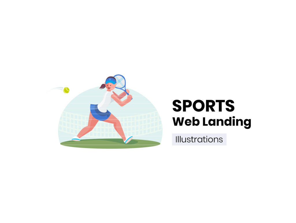 运动概念主题登陆页面概念插图/网页插图素材Sports Landing Pages插图1