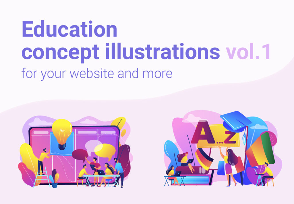 企业办公场景插图主题概念互联网概念插图素材模板Education concept illustrations vol.1