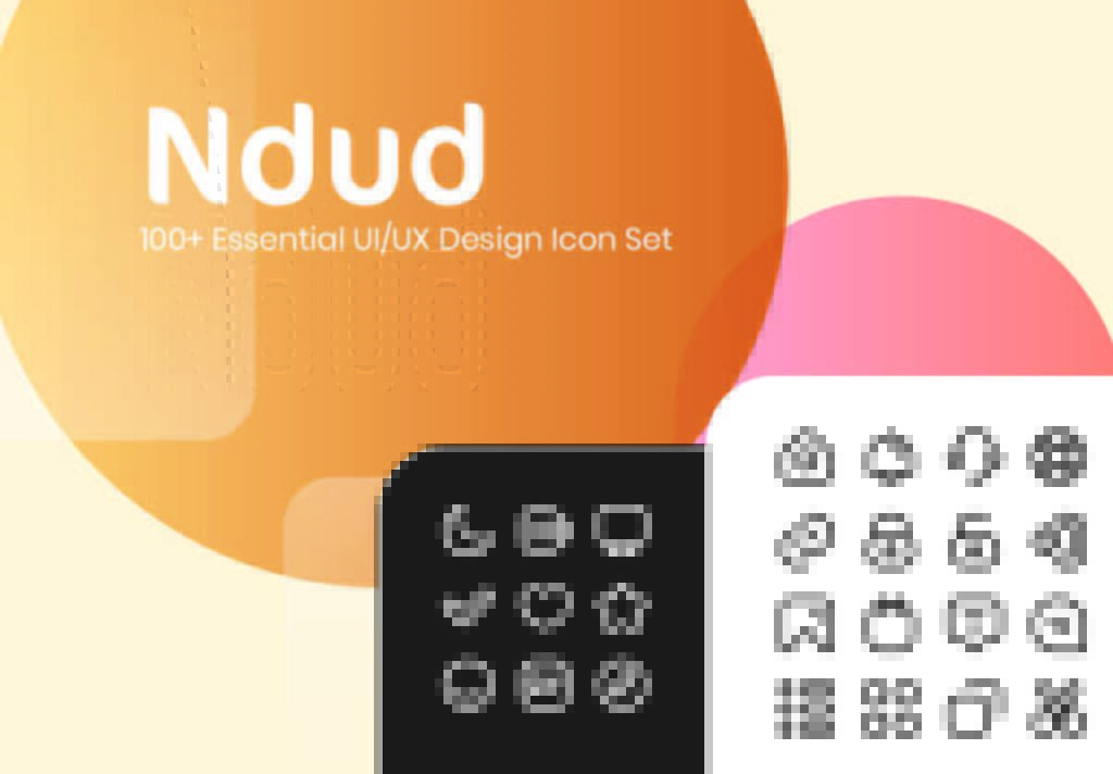 移动应用程序线性图标素材模板suNdud 100+ Simple Line Essential UI UX Icon Set