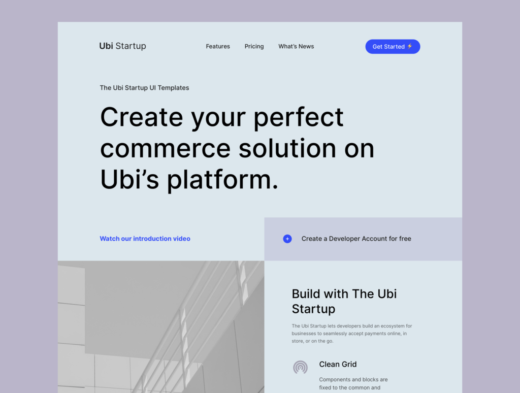 极简风互联网概念企业网站主题设计素材Ubi Startup Templates插图2