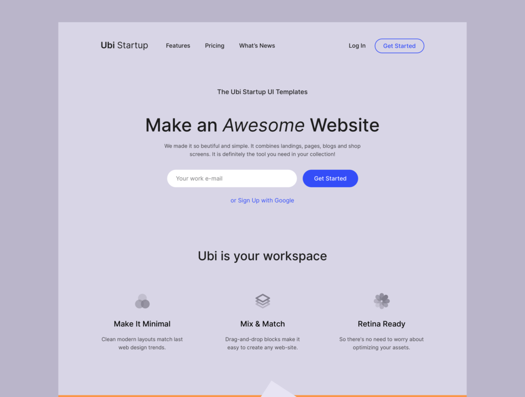 极简风互联网概念企业网站主题设计素材Ubi Startup Templates插图3